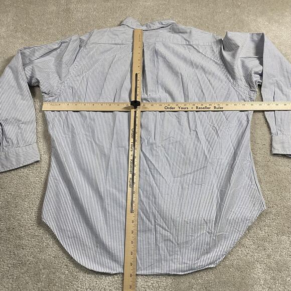 Ralph Lauren Shirt Mens 16.5 34/35 Blue White Stripe Classic Fit Oxford - Picture 5 of 8